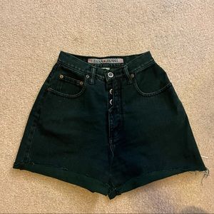 Vintage 90s dark forest green mom shorts